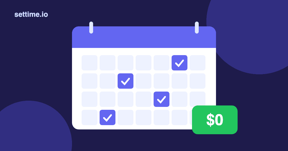 Online booking calendar with booked time slots and a $0 price tag